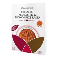 Clearspring røde linser & brun ris fusilli Ø - 250 g