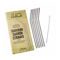 Suztain Naturals sugerør stål 5 mm - 6 stk.