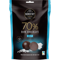 Nordthy 70 % mørke sjokoladekuler med saltsmak – 90 g