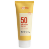 Derma Sollotion SPF50 - hvit og gul tube med hvitt lokk. 
