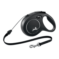 Flexi hundebånd New Classic bånd S, 8M, 12KG - sort