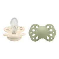 BIBS Infinity Silicone Symmetrisk Ivory/Sage 2 pakk - Flere størrelser