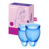 Satisfyer Feel Confident Menstruasjonskopp, Dark Blue - 2 stk.