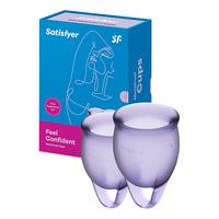 Satisfyer Feel Confident Menstruasjonskopp, Purple - 2 stk.