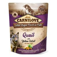 Carnilove Pouch Pate våtfôr m. vaktel & gule gulrøtter - 300 g