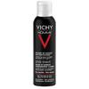 Vichy Homme Barberskum - Sort sylinderformet flaske med hvitt lokk. Hvit og rød tekst og detaljer