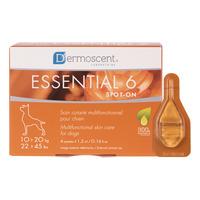 Dermoscent Essential 6 Spot-on, hudpleie til hund - 10-20 kg. - 4x1,2 ml.