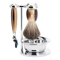 Mühle barbersett med høvel, kost, holder og skål - horn