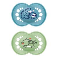 MAM Original Silikone Smokk Blå/Grønn 16-36 mnd. - 2 stk.