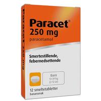 Paracet 250 mg smeltetabletter