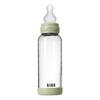 BIBS Babyflaske i glass, rund silikon 240 ml. Medium Flow Sage - 1 stk.
