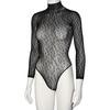 NORTIE Oda Leopard Bunnløs Bodystocking - Sort - 1 stk.