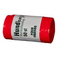 FourFriends hundposer m. håndtak, rød - 50 stk.