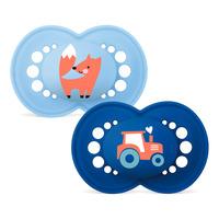 MAM Original Silikone Smokk Blå/Grønn 6-16 mnd. - 2 stk.