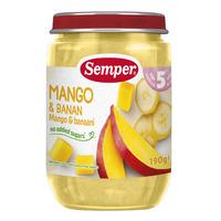 Semper Fruktpuré m. Mango og Banan 5 mdr. Ø - 190 g.